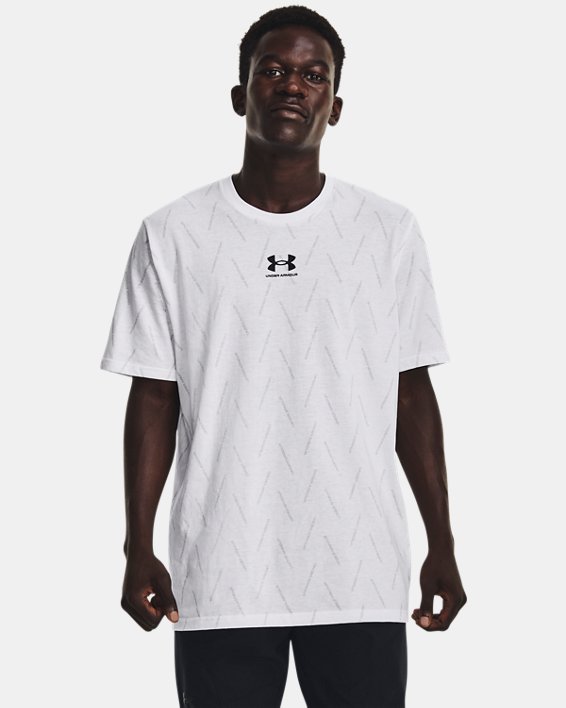 Men's UA Elevated Core Printed Short Sleeve in White image number 0